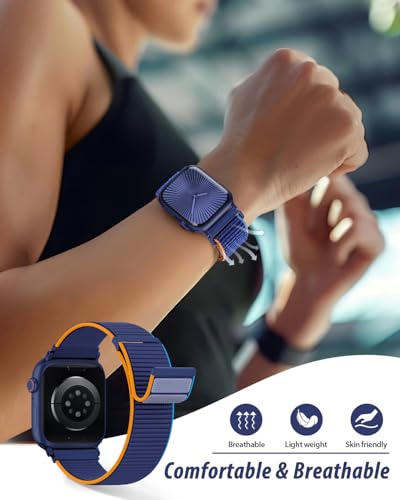 Image of Nylon Loop Sport Band Compatible with Apple Watch Bands 38mm 40mm 41mm 42mm for Women Men, iWatch Wrist Straps for Se, Series 11 10 9 8 7, Breathable, Soft Band Ideal for Outdoor