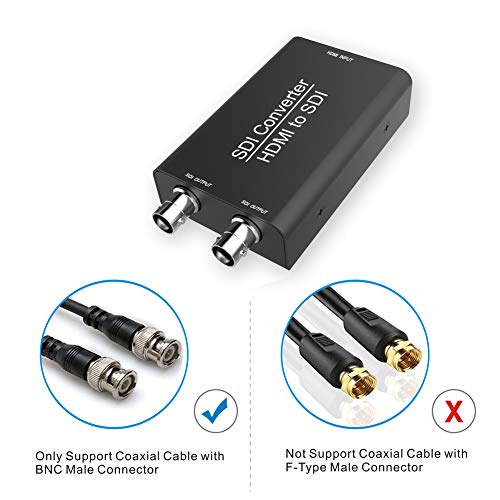 HDMI to SDI Converter,ABLEWE HDMI to 3G-SDI/HD-SDI/SDI Audio and Video Converter with Dual SDI Output for Monitors Home Theater …