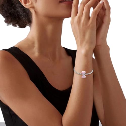 MICOO 925 Sterling Silver AZ Letter Charms Fits Pandora Bracelets Necklace with 5A Cubic Zirconia Alphabet Bead Charm Birthday DIY Jewelry Gift3