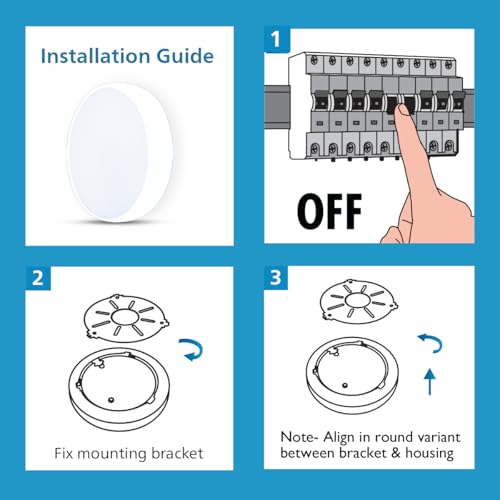 Image of Philips 6W SeamGlow Round LED Surface Downlight | 120 Wide Beam for Uniform Illumination | Energy Efficient, Ceiling Light | Modern Surface-Mounted LED Downlighter | Natural White, Pack of 24