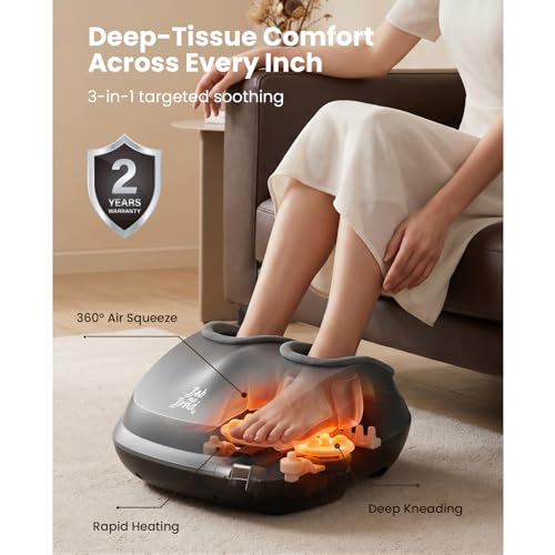 Image of BOB and Brad Lite Foot Massager FSA Eligible HSA, Birthday Gifts for Women Men, Shiatsu Foot Massager with Heat for Neuropathy & Plantar Fasciitis Relief, Electric Deep Kneading Feet Massager Machine