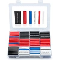 Wirefy Schrumpfschlauch-Set, 3:1 Verhältnis, selbstklebend, Marine-Qualität, Schrumpffolie für Automobil, Industrie, Schwarz, Rot, Weiß, Transparent, Blau, 275 Stück