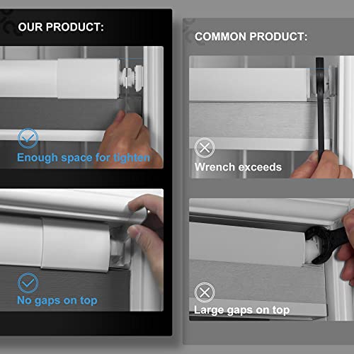 Berissa No Drill No Tools Blackout Cellular Shades Cordless Honeycomb Blinds Easy To Install Aluminum Cellular Blinds For Windows, Blackout-White, Custom Size #TOP2