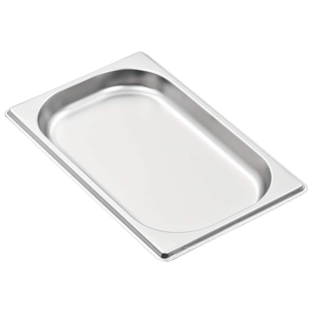 Contenitori per gastronorm, 12 pezzi, GN 1/4, 265 x 162 x 20 mm, in acciaio inox, per cucine professionali e gastronomia