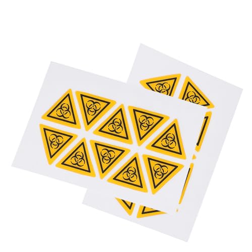Unomor Triangle Safety Sign Stickers 20pack Lab Warning Stickers Self-adhesive Labels for Workplace Safety