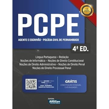 Capa do livro Agente e Escrivão da Polícia Civil de Pernambuco - PCPE