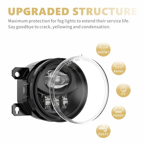 LED Fog Lights Assembly Compatible with 2013-2021 Honda Civic 2013-2015 Accord 2015-2020 Fit 2019-2020 HR-V DOT Approved for Honda Civic Sedan Coupe Hatchback Black 1 Pair - Image 6