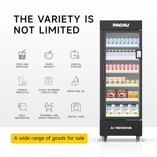 Image of Smart Vending Machine for Sale, Commercial Snack and Drink Combo Vending Machine, Refrigerated Automatic Vending Machine with Credit Card & NFC Payment for Office, Apartment, Gym