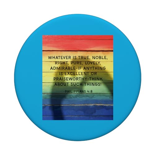 Philippians 4:8 Whatever is True Noble Right Quotes PopSockets Swappable PopGrip, Black - Image 3