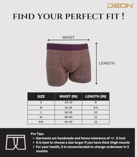 Image of DEON Pack of 2 Micromodal Luxury Print Trunk for Men | Non Itch No Chaffing Sweat Proof
