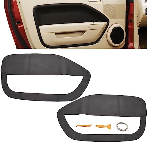 ANTUKO 2Pcs Car Front Door Panel Leathe Insert Cards Cover Replacement for Mustang 2005-2009