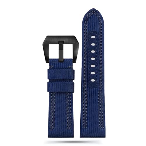 Sangle de Montre en Cuir et Nylon 24mm 26mm Bracelet Ajustable
