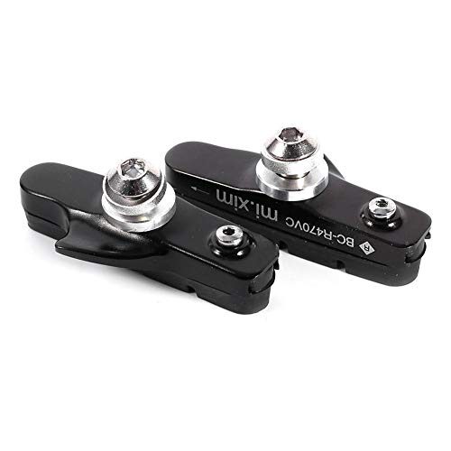 Road Brake Pad Blocks BMX Mountain Bike V Brake Pads ycle Brake Blocks 2pcs Aluminium Alloy Road Brake Shoes Drawer Style Brake Pads replacement for Mountain Bike ycle Cycling(Black) - Image 3