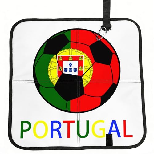 CLNXMT Portugal Soccer Sitting Pad Waterproof Folding Seat Pad Portable Camping Seat Mat for Hiking Picnics Beach & Outdoor 15.8'' X 15.8''
