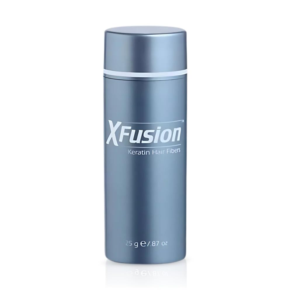 XFusionby Toppik Hair Building Fibers with Premium Keratin Fibers Conceals Thinning and Loss for Fuller Looking that Gives Completely Natural Look For Men & Women, Dark Brown, 25 Grams