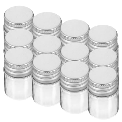 Hemobllo 24 piezas Tarros Pequeños Transparentes de Vidrio con Tapa de Aluminio Hermética Frascos para Muestras Cosméticas Almacenamiento de Miel Mermelada y Yogur Botellas Multiusos para