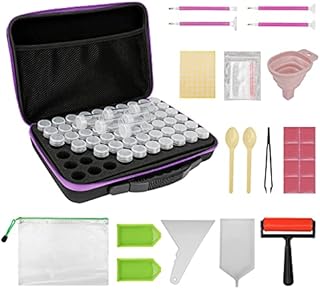 Aceshop 60 Slots Diamond Painting Storage Case 94pcs Diamond Painting Tools Set Shockproof Drop-proof Diamond Painting Accessories Kits with Sticky Pens, Tweezers, Trays, Spoons, Box for DIY Art Craft