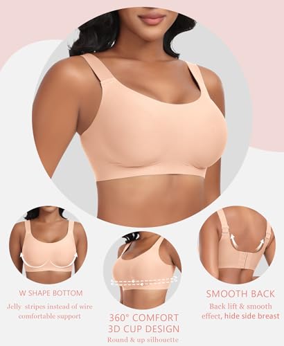 Ganado Seamless Wireless Bras for Women Full Coverage No Underwire Supportive Bras Padded T Shirt Bra Comfort Bralette4