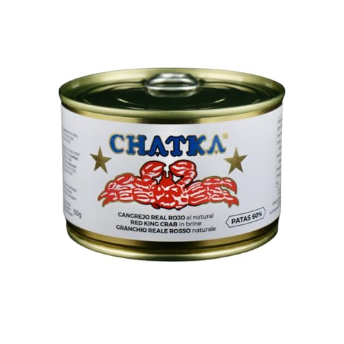 Chatka. Conserva en formato tradicional 60% patas de auténtico cangrejo Real rojo y carne desmigada (150 g (Paquete de 1))