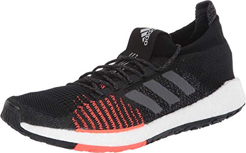 adidas Men's PulseBOOST HD Running Shoe, Black/Grey/Solar Red, 10.5 M US