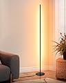 DEWENWILS LED Corner Floor Lamp, 57.5" Minimalist Dimmable Light, Standing Tall Lamp for Living Room, Bedroom, Office, 3000K Warm White Light (Black)