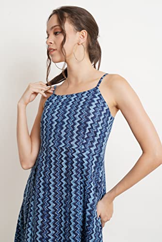 Image of COTLAND Fashions Breathable Cotton Printed A-Line Midi Dress for Women
