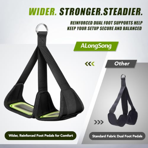 Image of ALongSong Pull Up Assistance Bands with Foot Support Pedal - Upgraded Heavy Duty Resistance Bands Adjustable Weight /Height with Bands&Measured Strap for Strength Training Home Gym