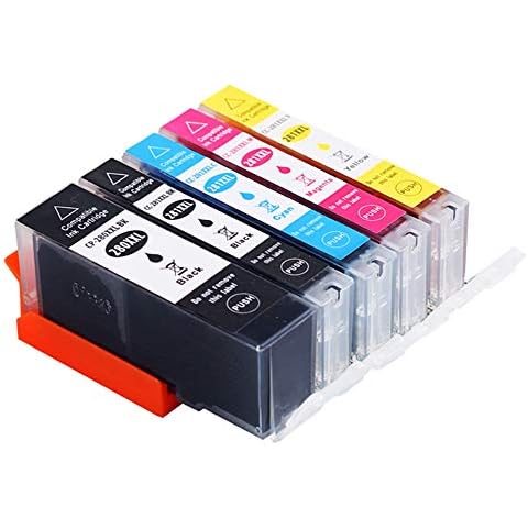 Compatible Canon Ink 280 and 281 Cartridges 280XXL 281XXL PGI-280XXL CLI-281XXL Ink Cartridge for Canon Pixma TS6320 TR8520 TR7520 TS9120 TS6120 TS8120 TS9521C Printer Tray(5 Pack Cover