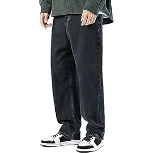 Baggy Jeans Schwarz Baggy Jeans Herren Y2K Jeans Hip Hop Jeanshose Streetwear Skateboard Jeans Teenager Jungen Loose Fit Pants Vintage Denim Jeanshosen Sweatpants