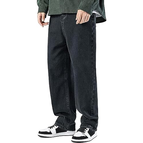 Baggy Jeans Schwarz Baggy Jeans Herren Y2K Jeans Hip Hop Jeanshose Streetwear Skateboard Jeans Teenager Jungen Loose Fit Pants Vintage Denim Jeanshosen Sweatpants