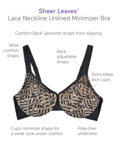 Image of Olga Women's Sheer Leaves Minimizer Bra