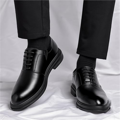 Men's Elevator Leather Dress Shoes Business Casual Oxfords All Season British Style Trendy Wedding Groom Shoes4