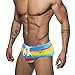 UXH Mens Swimsuit Briefs Padded Swimwear Stitching Sexy Fashion Swimming Bikini Board Beach Surfing Swim ((Tag XL (US L), Pride Strips)