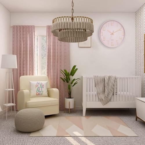 Image of SKYTONE Wall Clock 12 inch Silent Quartz Decorative Wall Clock Non-Ticking Classic Clock Round Easy to Read for Living Room, Bathroom, Kitchen, Office, School (Pink)