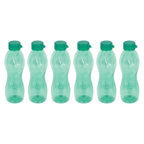 Image of PEARLPET Pheonix BPA-Free Plastic Water Bottle Set |Lightweight, Leak-Proof & Freezer Safe - Pack of 6 (1000ml Each), Green