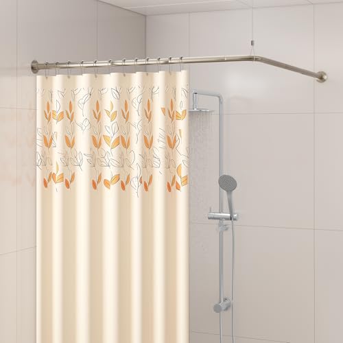 Opiniones de Cortinero para Baño en Escuadra Walmart de esta semana. 48 Yampos - Barra de cortina de ducha de esquina en forma de L, 24 pulgadas - 53 pulgadas x 24 pulgadas - 53 pulgadas ajustable curvada 90 grados barra cuadrada sin hundirse con 12...