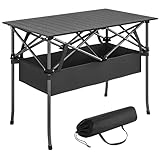 Outsunny Mesa Plegable Camping, Negro