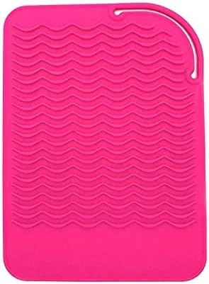 Heat Resistant Mat for Curling Iron, Flat Irons and Hair Straightener Hair Styling Tools 9" x 6.5", Food Grade Silicone, Pink