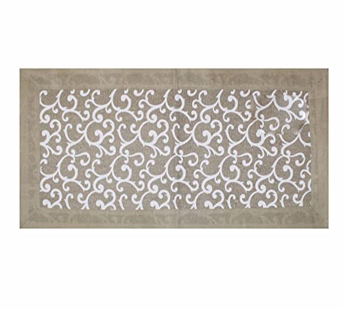  Russo Tessuti Tappeto Cotone Antiscivolo Giulia Ghirigori Guida Cucina Tappetino Bagno Zerbino-Beige