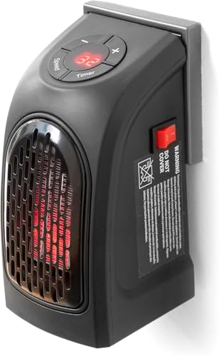 Chauffage d'appoint sur Prise pour salle de bain - Radiateur soufflant sur prise - Chauffage Portable avec prise murale - Thermostat Minuterie Réglables...