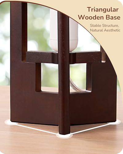 Lámparas de mesa pequeñas cilíndricas de madera miniatura 7