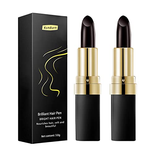 Ksndurn Hair Dye Pencil, Dark Brown Root Touch Up Hair Chalk - Temporary Hair Dye for Girl(2 PCS)