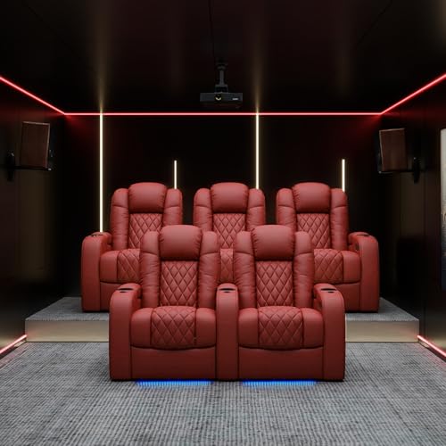Image of Weilianda Home Theater Seating, Top Grain Leather Movie Theater Chair