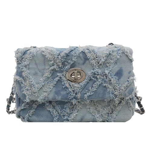 Sac à bandoulière en denim matelassé pour femme, le jean chic au quotidien