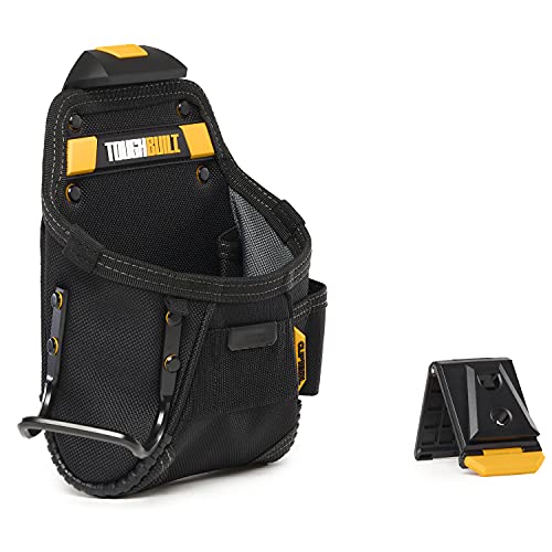 ToughBuilt - Heavy-Duty Construction Tool Pouch, Black, 6 Pockets, Slip Pocket, Buckle Closure, Custom Tape Measure Clip, Extreme-Duty Hammer Loop (Patented ClipTech Hub & Belts)