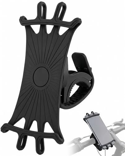 VAEIORP Soporte para Teléfono Giratorio 360° - Universal para Manillares de Bicicleta y Moto, Diseño de Silicona Gruesa, Fácil Instalación, Compatible con Smartphones de 4,5 a 7,0 Pulgadas