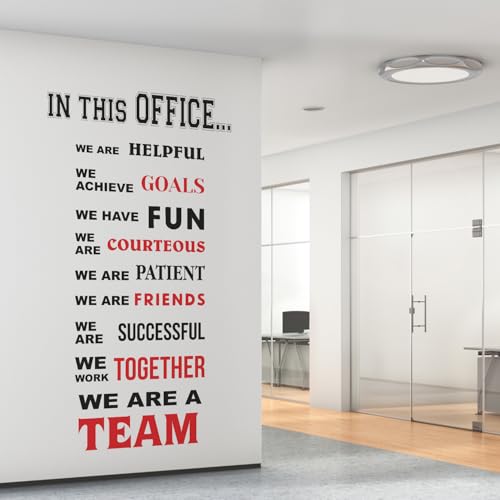 Image of Team - Work Together - Office - Motivation - Corporate - Business - Inspiration Quotes - Wall Sticker Decal (Multi Colour, Vinyl, Self-Adhesive) (Large - 200 x 100 cm)