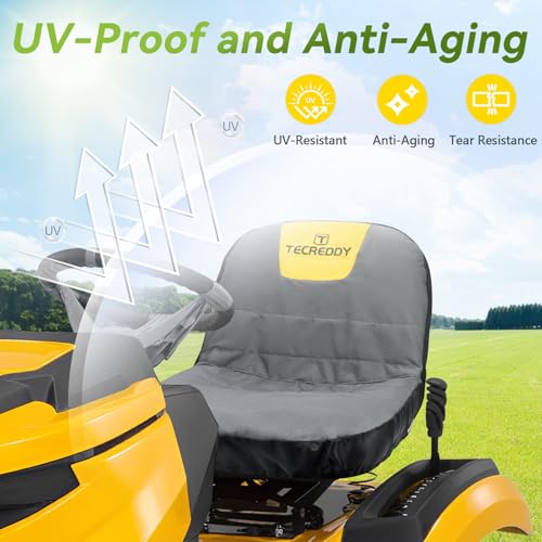 Image of Lawn Mower Seat Cover, Weatherproof Heavy Duty Tractor Seat Cover Compatible with Husqvarna Craftsman Toro John Deere Cub Cadet Riding Lawn Mower Tractor, Medium