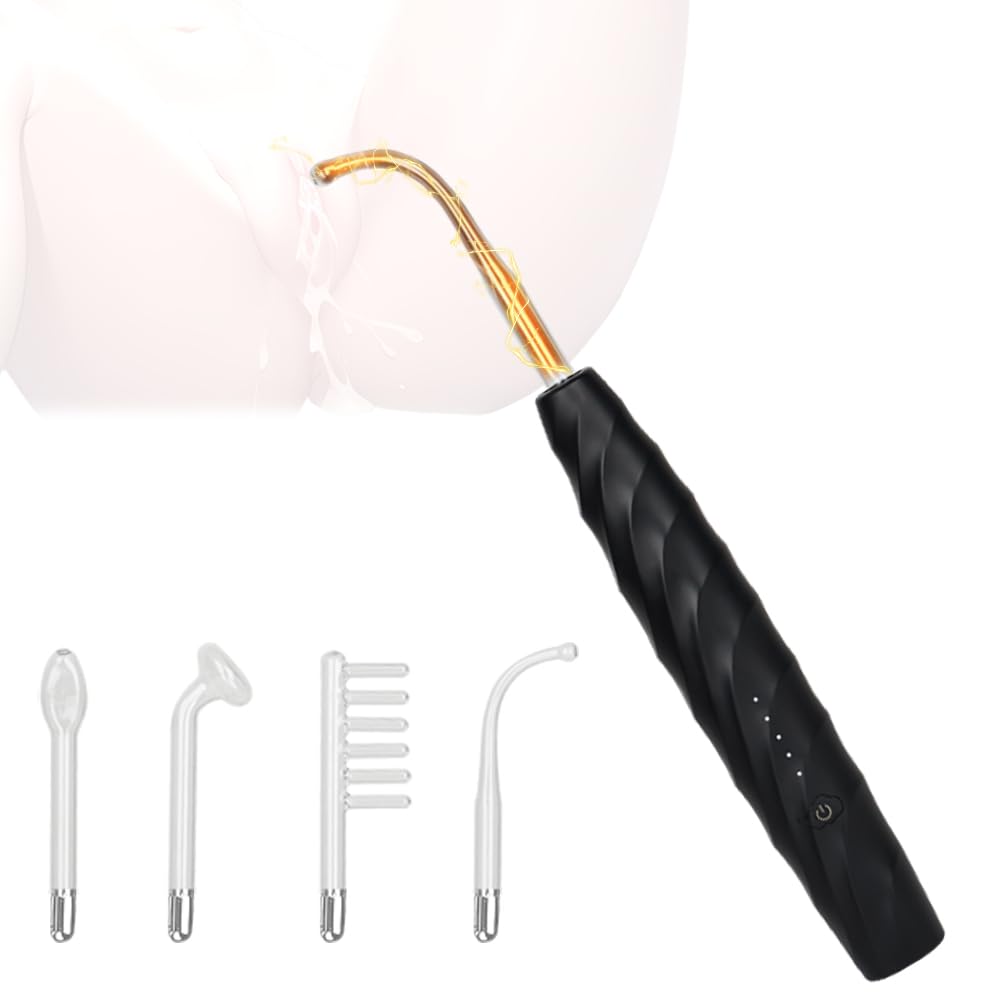 SM Elektro Shock Massagestab Nippel, klitoris,Anal, Penis, G-Punkt Stimulation 5-Frequenz-Elektroschock Foltergerät 4 austauschbare Köpfe BDSM Masturbation Erotik Sex Spielzeug Für Männer Frau Paare