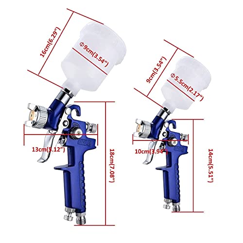 Professional Hvlp Paint Sprayer Kit 2 Gun Set With 600 250ml Cups Copper Nozzles 0 8mm 1 4mm Pressure Gauge Cleaning Tools Ultrafine Gravity Feed Spray Gun For Precise Finishes - Image 2